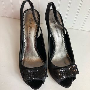 Lulu Townsend Gorgeous glitter bow heels